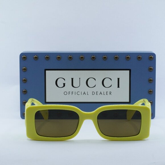 FINAL PRICE NEW GUCCI GG1325S 007 ACID YELLOW /BROWN SUNGLASSES main image 6